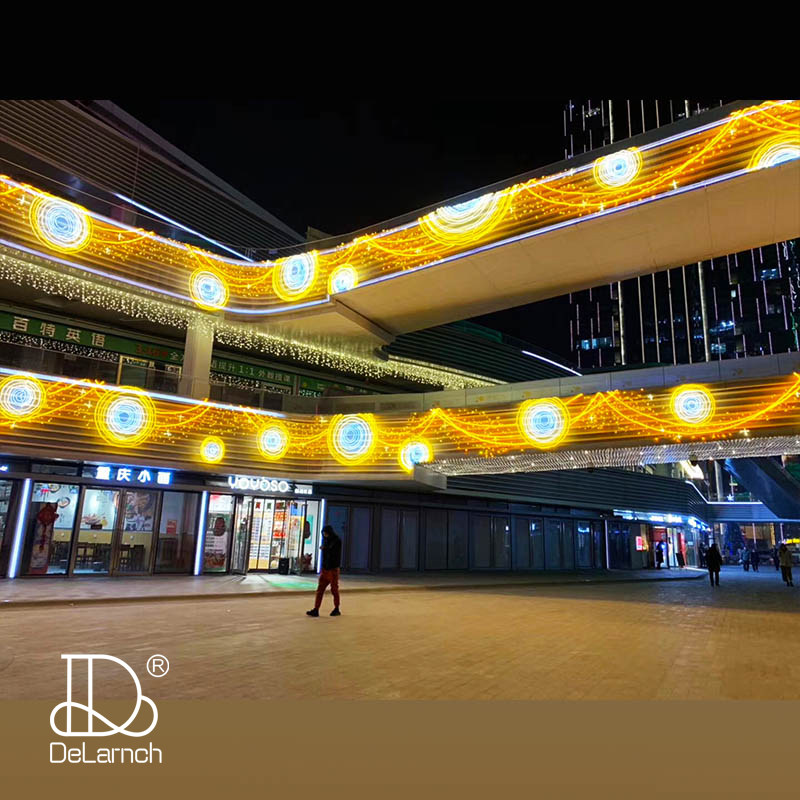 LED护栏装饰 定制亮化工程灯饰画商场步行街立柱节日氛围装饰美陈夜市氛围灯
